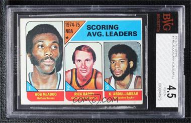 1975-76 Topps - [Base] #1 - League Leaders - Bob McAdoo, Rick Barry, Kareem Abdul-Jabbar [BVG 4.5 VG‑EX+]
