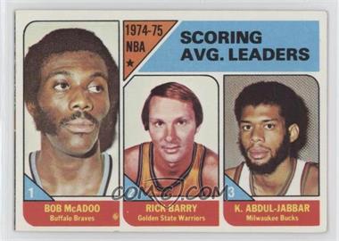 1975-76 Topps - [Base] #1 - League Leaders - Bob McAdoo, Rick Barry, Kareem Abdul-Jabbar
