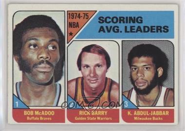 1975-76 Topps - [Base] #1 - League Leaders - Bob McAdoo, Rick Barry, Kareem Abdul-Jabbar