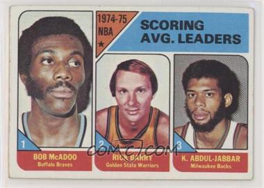 1975-76 Topps - [Base] #1 - League Leaders - Bob McAdoo, Rick Barry, Kareem Abdul-Jabbar