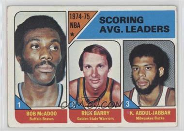 1975-76 Topps - [Base] #1 - League Leaders - Bob McAdoo, Rick Barry, Kareem Abdul-Jabbar