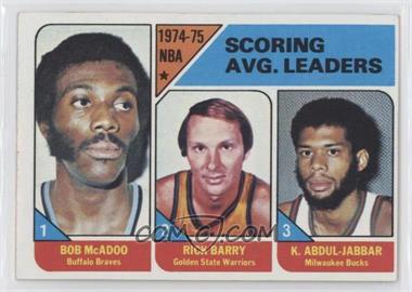 1975-76 Topps - [Base] #1 - League Leaders - Bob McAdoo, Rick Barry, Kareem Abdul-Jabbar