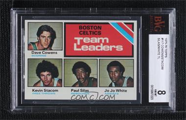 1975-76 Topps - [Base] #117 - Team Leaders - Dave Cowens, Kevin Stacom, Paul Silas, Jo Jo White [BVG 8 NM‑MT]