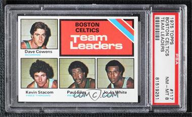 1975-76 Topps - [Base] #117 - Team Leaders - Dave Cowens, Kevin Stacom, Paul Silas, Jo Jo White [PSA 8 NM‑MT]