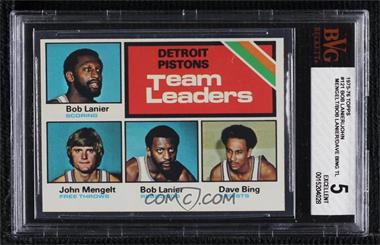 1975-76 Topps - [Base] #121 - Team Leaders - Bob Lanier, John Mengelt, Dave Bing, Detroit Pistons Team [BVG 5 EXCELLENT]