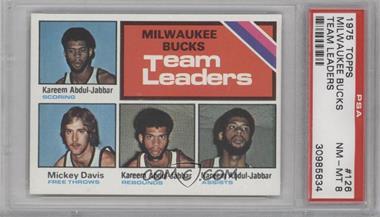 1975-76 Topps - [Base] #126 - Team Leaders - Kareem Abdul-Jabbar, Mickey Davis [PSA 8 NM‑MT]