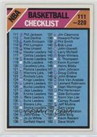 Checklist - Cards 111-220 [Poor to Fair]