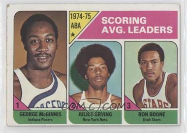 1975-76 Topps - [Base] #221 - League Leaders - George McGinnis, Julius Erving, Ron Boone [Good to VG‑EX]