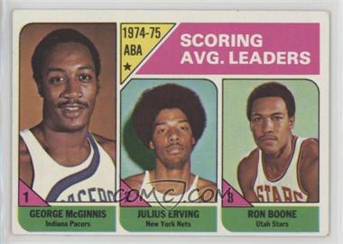 1975-76 Topps - [Base] #221 - League Leaders - George McGinnis, Julius Erving, Ron Boone [Good to VG‑EX]