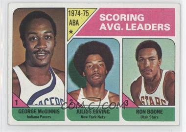 1975-76 Topps - [Base] #221 - League Leaders - George McGinnis, Julius Erving, Ron Boone