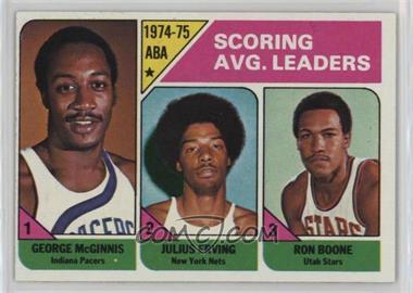 1975-76 Topps - [Base] #221 - League Leaders - George McGinnis, Julius Erving, Ron Boone