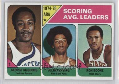 1975-76 Topps - [Base] #221 - League Leaders - George McGinnis, Julius Erving, Ron Boone