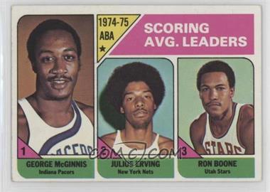 1975-76 Topps - [Base] #221 - League Leaders - George McGinnis, Julius Erving, Ron Boone