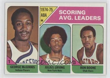 1975-76 Topps - [Base] #221 - League Leaders - George McGinnis, Julius Erving, Ron Boone