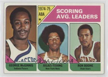 1975-76 Topps - [Base] #221 - League Leaders - George McGinnis, Julius Erving, Ron Boone