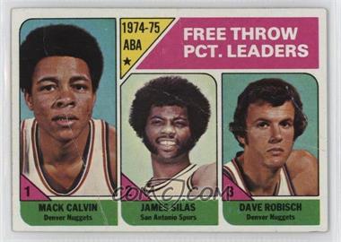 1975-76 Topps - [Base] #224 - League Leaders - Mack Calvin, James Silas, Dave Robisch [Poor to Fair]