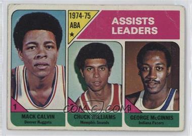1975-76 Topps - [Base] #226 - League Leaders - Mack Calvin, Chuck Williams, George McGinnis [Poor to Fair]