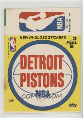 1976-78 Fleer NBA Basketball Team Stickers - [Base] #_DPNB.1 - Detroit Pistons/NBA Logo (Yellow) [Poor to Fair]