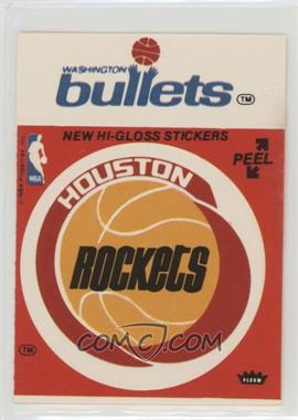 1976-78 Fleer NBA Basketball Team Stickers - [Base] #_HRWB.1 - Houston Rockets Team, Washington Bullets Team (Red) [Poor to Fair]