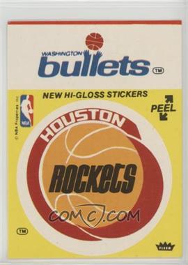 1976-78 Fleer NBA Basketball Team Stickers - [Base] #_HRWB.2 - Houston Rockets/Washington Bullets (Yellow) [Good to VG‑EX]