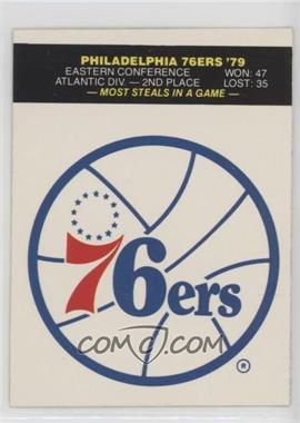 1979-80 Fleer NBA Basketball Team Stickers - [Base] #_PHSI - Philadelphia 76ers Team