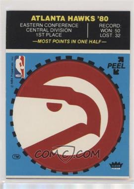 1980-81 Fleer NBA Basketball Team Stickers - [Base] #_ATHA.1 - Atlanta Hawks (Blue; Cartoon Back - Most Personal Fouls in a Game)