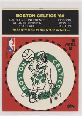 1980-81 Fleer NBA Basketball Team Stickers - [Base] #_BOCE.2 - Boston Celtics (Red; Cartoon Back - Most Personal Fouls in a Game)