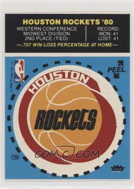 1980-81 Fleer NBA Basketball Team Stickers - [Base] #_HORO.1 - Houston Rockets (Blue; Cartoon Back - Fewest Rebounds in a Game)