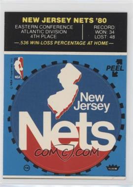 1980-81 Fleer NBA Basketball Team Stickers - [Base] #_NEJN.3 - New Jersey Nets (Blue; Cartoon Back)