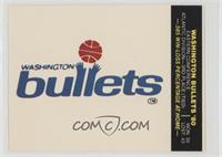 Washington Bullets (Cartoon Back)