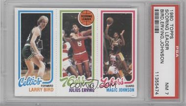 1980-81 Topps - [Base] #139-174-34 - Larry Bird, Julius Erving, Magic Johnson [PSA 7 NM]