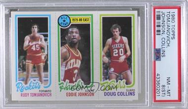 1980-81 Topps - [Base] #179-13-111 - Rudy Tomjanovich, Eddie Johnson, Doug Collins [PSA 8 NM‑MT (ST)]