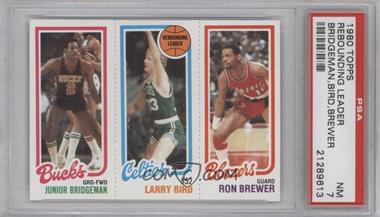 1980-81 Topps - [Base] #198-31-146 - Junior Bridgeman, Larry Bird, Ron Brewer [PSA 7 NM]
