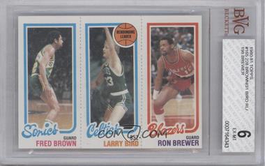 1980-81 Topps - [Base] #198-31-228 - Fred Brown, Larry Bird, Ron Brewer [BVG 6 EX‑MT]