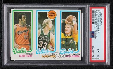 1980-81 Topps - [Base] #232-30-47 - Scott May, Larry Bird, Jack Sikma [PSA 6 EX‑MT]