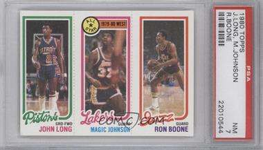 1980-81 Topps - [Base] #237-18-88 - John Long, Magic Johnson, Ron Boone [PSA 7 NM]