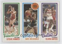 Steve Hawes, Elvin Hayes, Nate Archibald [Poor to Fair]