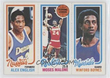 1980-81 Topps - [Base] #64-102-75 - Alex English, Moses Malone, Winford Boynes