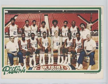 1980-81 Topps - Team Pin-Ups #5 - Detroit Pistons Team [Good to VG‑EX]