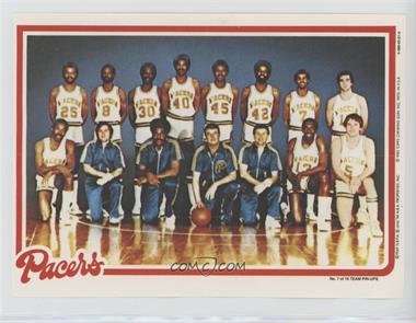 1980-81 Topps - Team Pin-Ups #7 - Indiana Pacers Team
