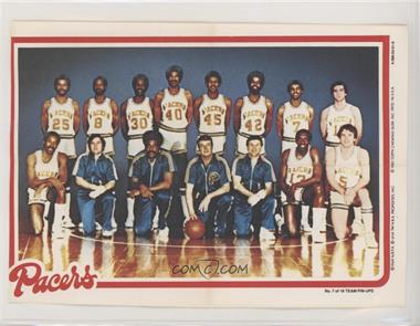 1980-81 Topps - Team Pin-Ups #7 - Indiana Pacers Team