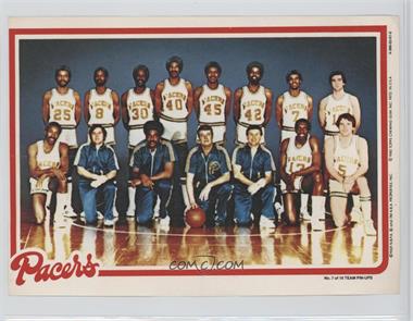 1980-81 Topps - Team Pin-Ups #7 - Indiana Pacers Team [Good to VG‑EX]