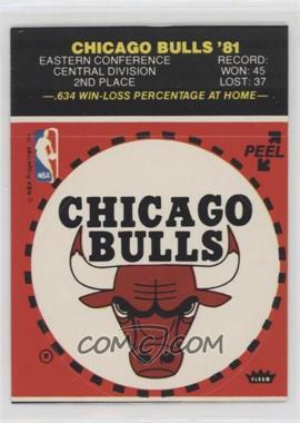 1981-82 Fleer NBA Basketball Team Stickers - [Base] #_CHIR.2 - Chicago Bulls (Red)