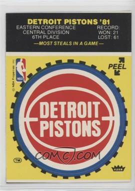 1981-82 Fleer NBA Basketball Team Stickers - [Base] #_DEPI.1 - Detroit Pistons Team (Yellow)