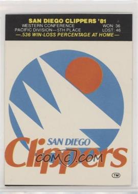 1981-82 Fleer NBA Basketball Team Stickers - [Base] #_SADC - San Diego Clippers Team [EX to NM]