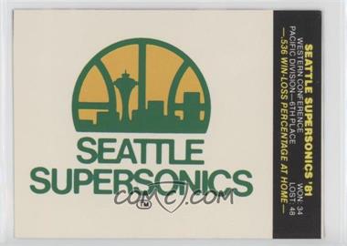 1981-82 Fleer NBA Basketball Team Stickers - [Base] #_SESU - Seattle SuperSonics Team [EX to NM]