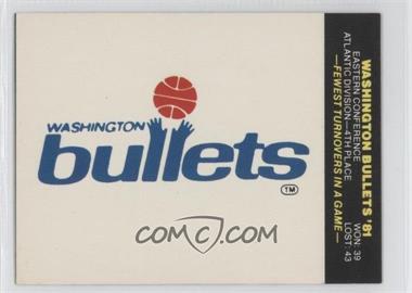 1981-82 Fleer NBA Basketball Team Stickers - [Base] #_WABU - Washington Bullets Team