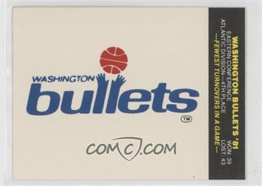 1981-82 Fleer NBA Basketball Team Stickers - [Base] #_WABU - Washington Bullets Team