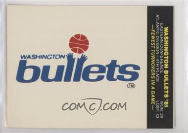 1981-82 Fleer NBA Basketball Team Stickers - [Base] #_WABU - Washington Bullets Team