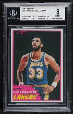 1981-82 Topps - [Base] #20 - Kareem Abdul-Jabbar [BGS 8 NM‑MT]